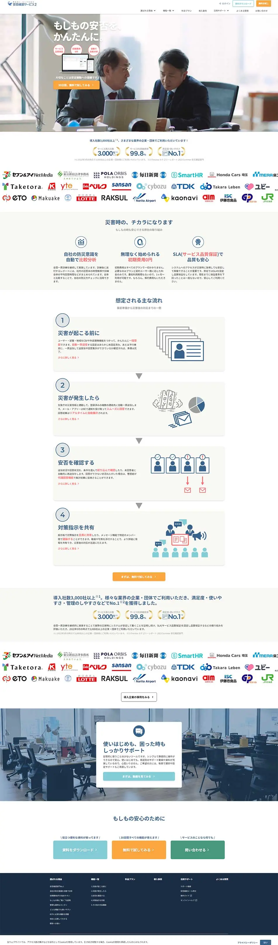 トヨクモ株式会社のLPデザイン（デザイン・アプリ・システム／ブルー系／信頼・安心系）PC版