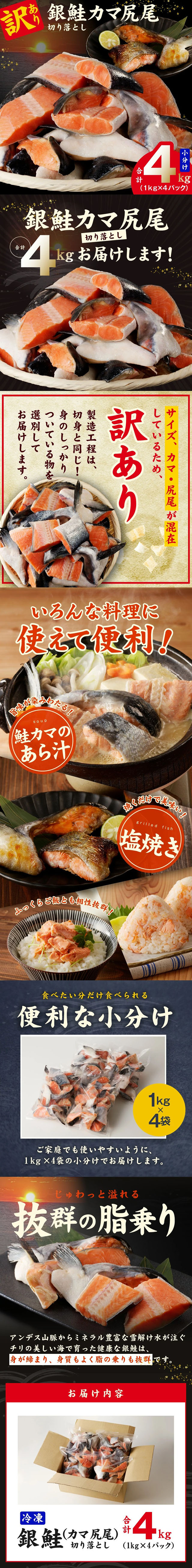 Irregular Cut Silver Salmon Collar and Tail Off-cuts LP design (Seafood / Brown tones / Japanese style)