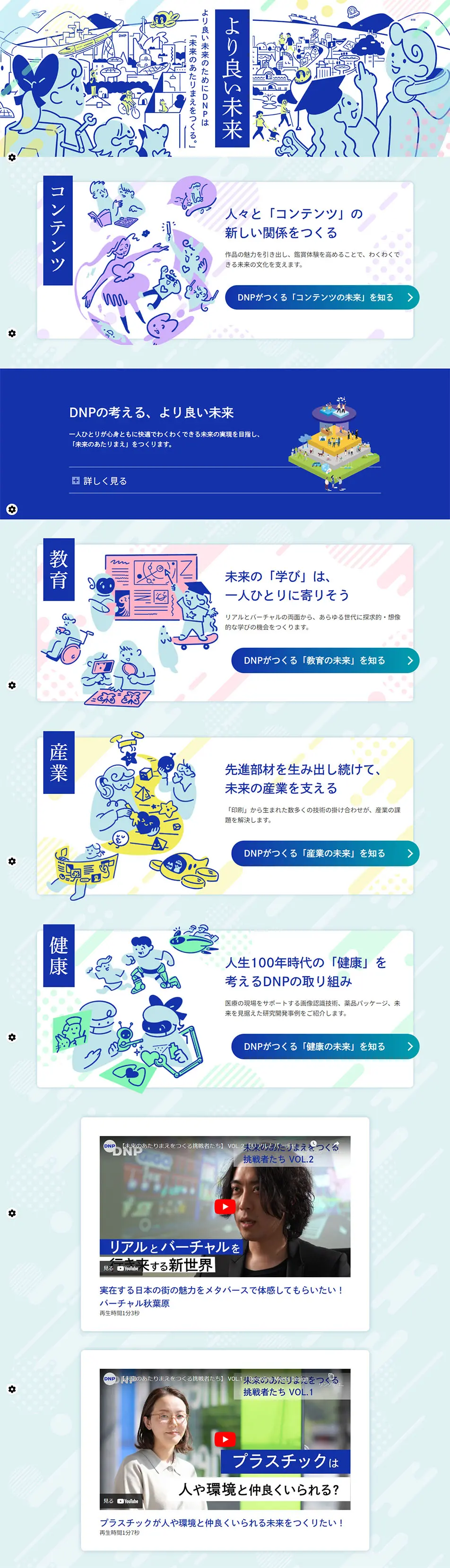 より良い未来のLPデザイン（企業・会社・お店／ブルー系／爽やか系）PC版