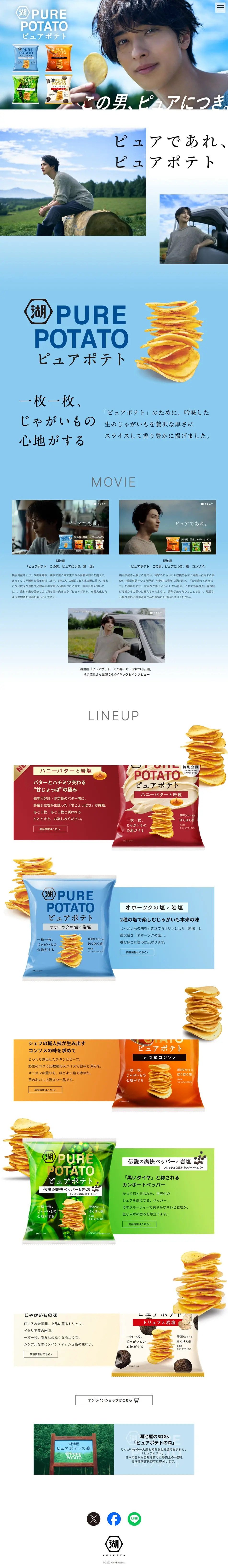 ピュアポテトのLPデザイン（スナック・ガム・あめ・グミ／ブルー系／シンプル系）PC版
