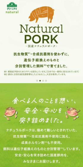 Aeon's Natural Pork LP design (Meat and Meat Products / Green tones / Natural style) Mobile version