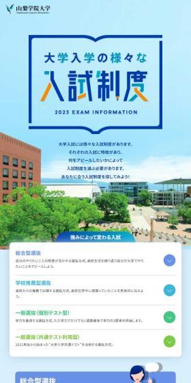Various Admission Systems for University Entrance Exams LP design (school / Shades of blue / Refined style) Mobile version