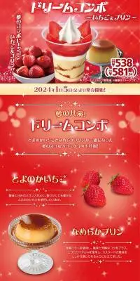 ドリームコンボ～いちご&プリン～のLPデザイン（洋菓子／レッド系／派手系）PC版