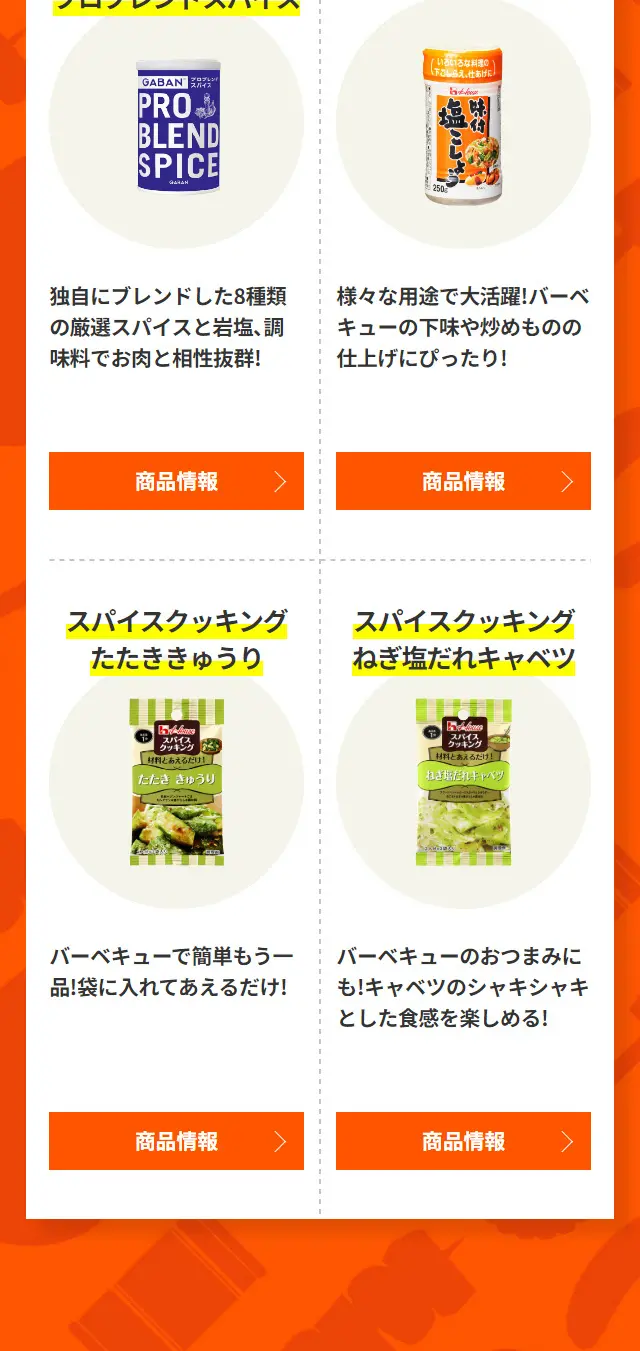 Easy with spices! Evolved BBQ! LP design (Prepared foods, dishes, and cuisine / Beige tones / Lively type) Mobile version