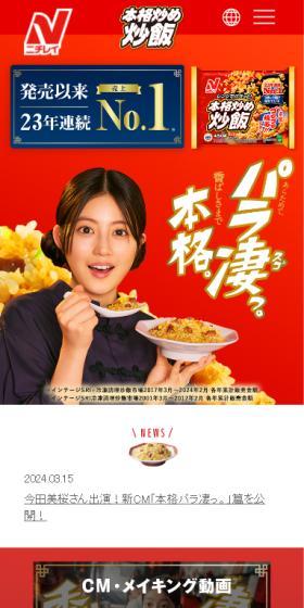 本格炒めチャーハンのLPデザイン（レトルト・インスタント／レッド系／力強い系）スマホ版