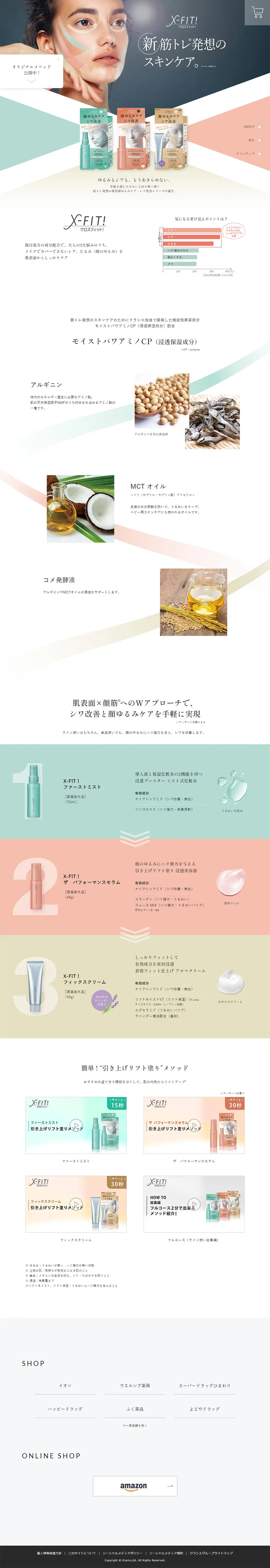 X-FIT! LP design (Skincare, Bodycare, Haircare / Multi-color type / Simple) PC version