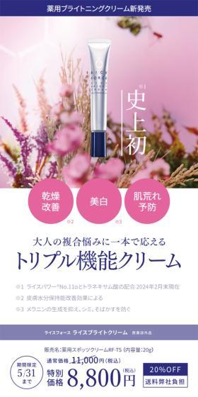 Riceforce Rice Bright Cream LP design (Skincare, Bodycare, Haircare / Shades of blue / Simple) Mobile version