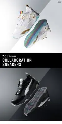 COLLABORATION SNEAKERSのLPデザイン（靴・シューズ／ブラック系／かっこいい系）スマホ版
