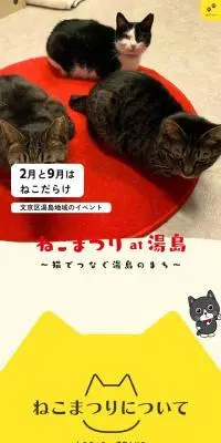 ねこまつり at 湯島のLPデザイン（イベント・キャンペーン・体験／イエロー系／かわいい系）スマホ版