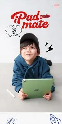 iPadmateのLPデザイン（学校・塾・通信講座／レッド系／かわいい系）スマホ版