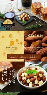 ドライチーズアーモンドのLPデザイン（豆・豆加工品／ブラウン系／キレイ系）PC版
