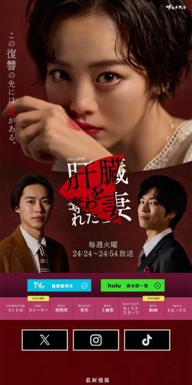 肝臓を奪われた妻のLPデザイン(ニュース・ドラマ・バラエティ/レッド系/かっこいい系)スマホ版