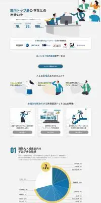 外資就活ドットコムのLPデザイン（中途採用／グレー系／シンプル系）PC版