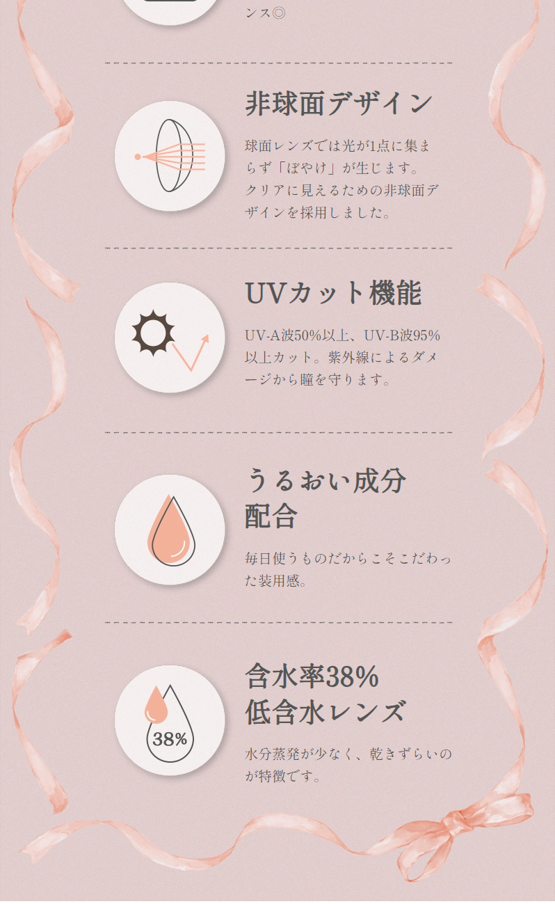 LARME MELTY 1monthのLPデザイン（コスメ・化粧品・コンタクトレンズ／ピンク系／かわいい系）スマホ版