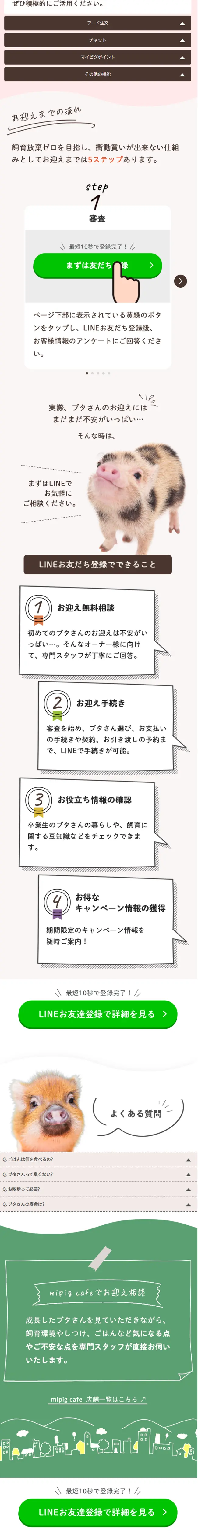 マイクロブタのLPデザイン（ペットフード ・ ペット用品／ピンク系／かわいい系）スマホ版