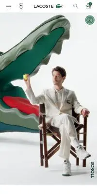LACOSTE BRAND CAMPAIGNのLPデザイン（レディースファッション／グリーン系／かっこいい系）スマホ版