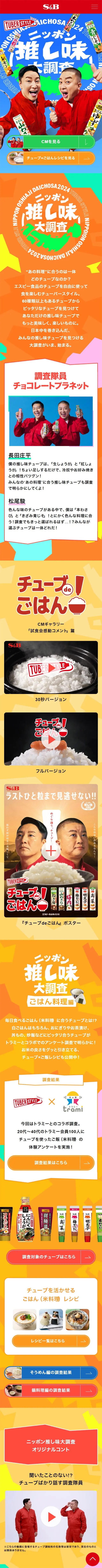 TUBERSTYLE LP design (Seasonings, Sweeteners, Broth, Soup / Orange tones / Lively type) Mobile version