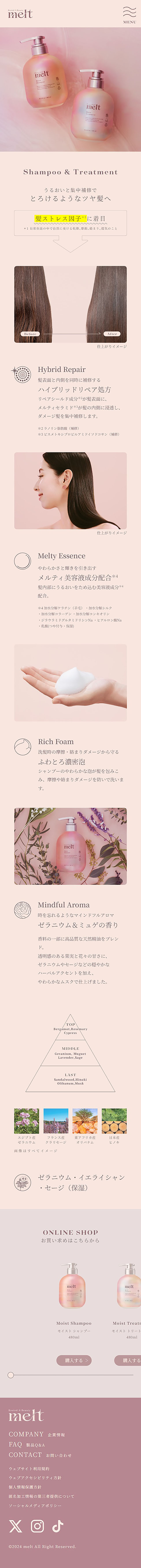 モイストシャンプー＆トリートメントのLPデザイン（スキンケア・ボディケア・ヘアケア／ベージュ系／シンプル系）