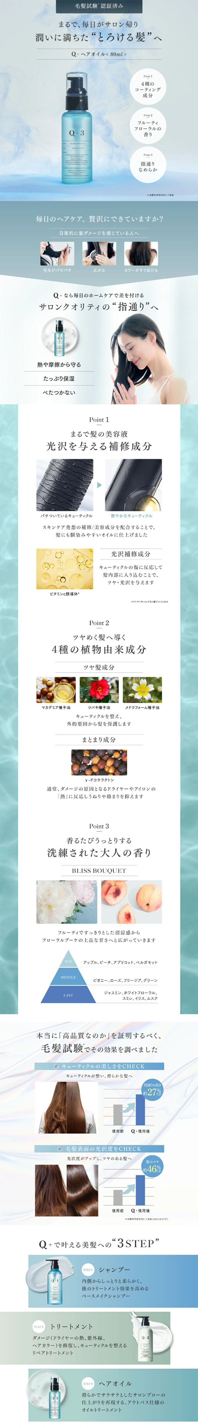 Qualitas LP design (Skincare, Bodycare, Haircare / Shades of blue / Clean-cut)