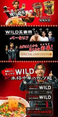 WILD系春雨のLPデザイン（麺・パン・粉物／レッド系／かっこいい系）PC版