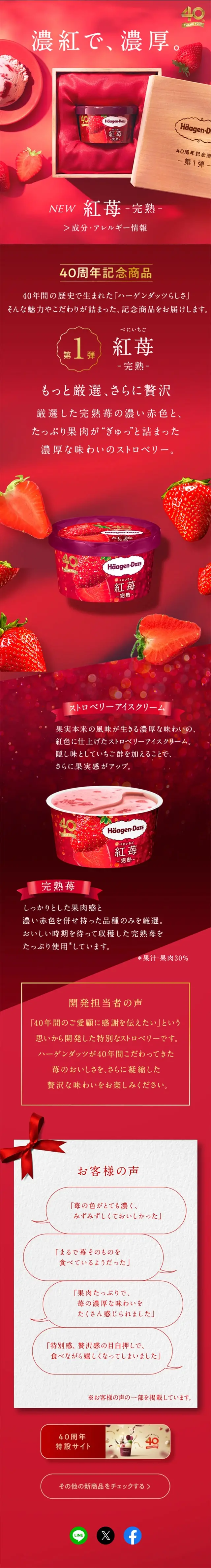 Crimson Strawberry - Fully Ripe - LP design (Western confectionery / Red tones / Refined style) Mobile version