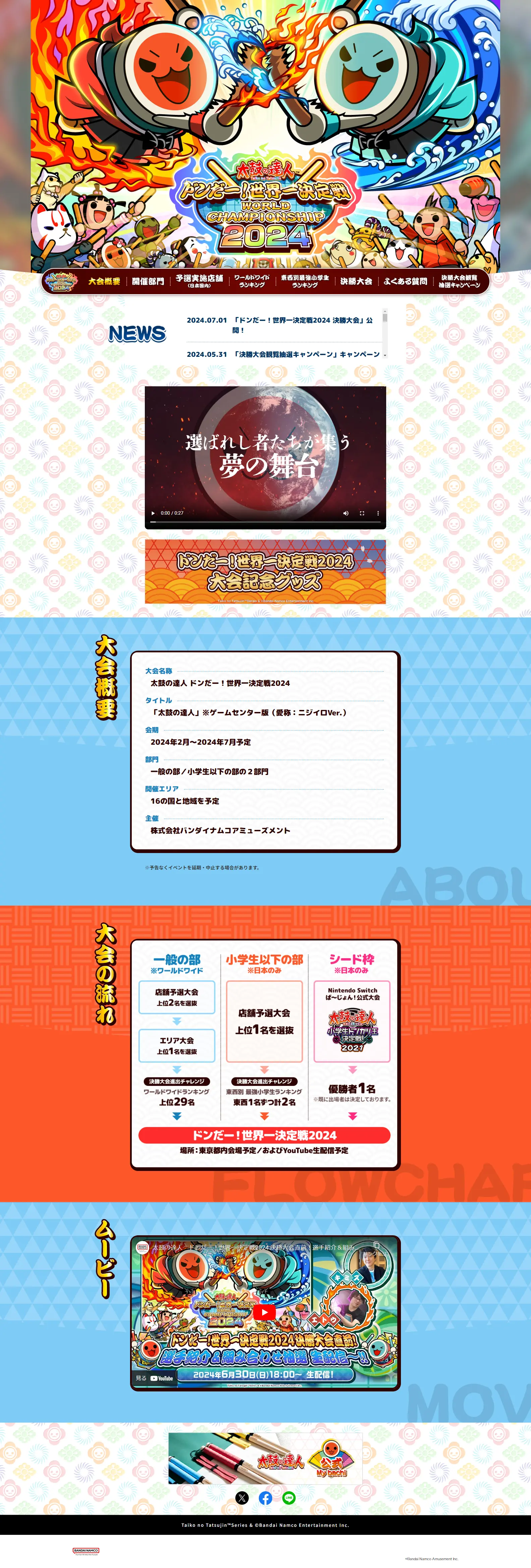 Taiko no Tatsujin Don da! World Championship 2024 LP design (Events, Campaigns, Experiences / Multi-color type / Japanese style) PC version
