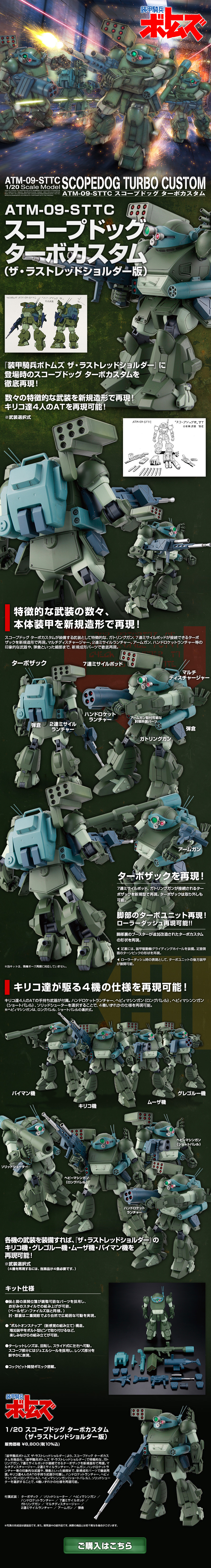 1/20 ScopeDog Turbo Custom (The Last Red Shoulder Ver.) LP design (Toys, Hobbies & Figures / Green tones / Cool style)