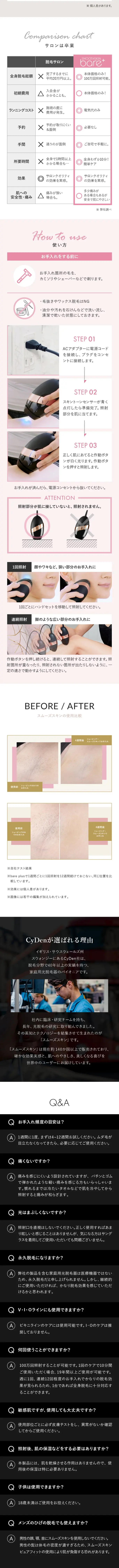 bare+Smoothskinbareplus LP design (Beauty and Health Equipment / White-based / Stylish type) Mobile version