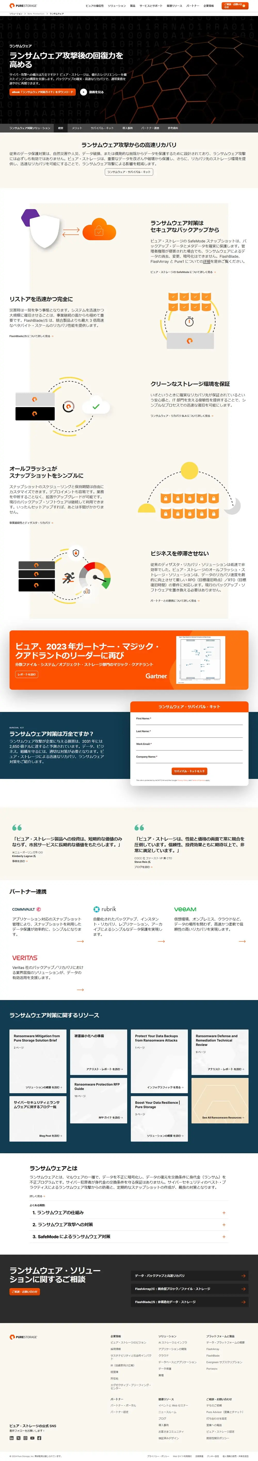 Ransomware Countermeasures Guide LP design (Businesses, companies, stores / White-based / Simple) PC version