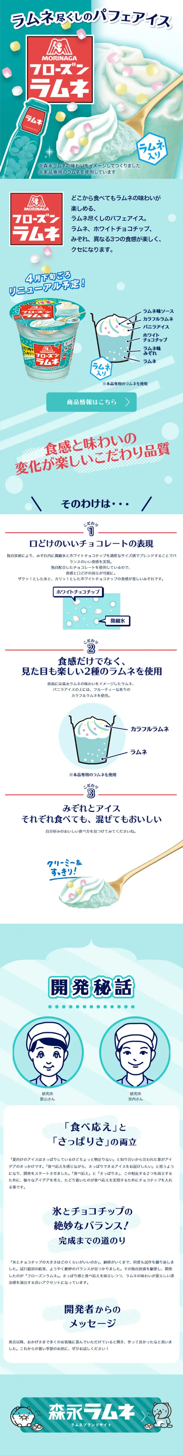 フローズンラムネのLPデザイン（洋菓子／グリーン系／シンプル系）スマホ版