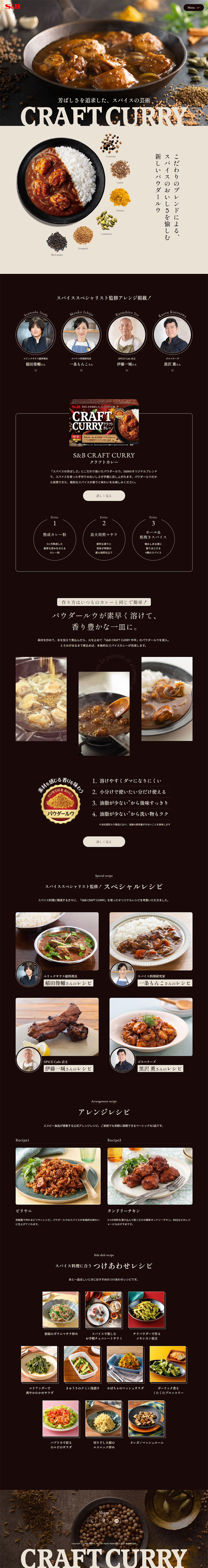 S&B CRAFT CURRYのLPデザイン（調味料・甘味料・ダシ・スープ／ブラック系／かっこいい系）PC版