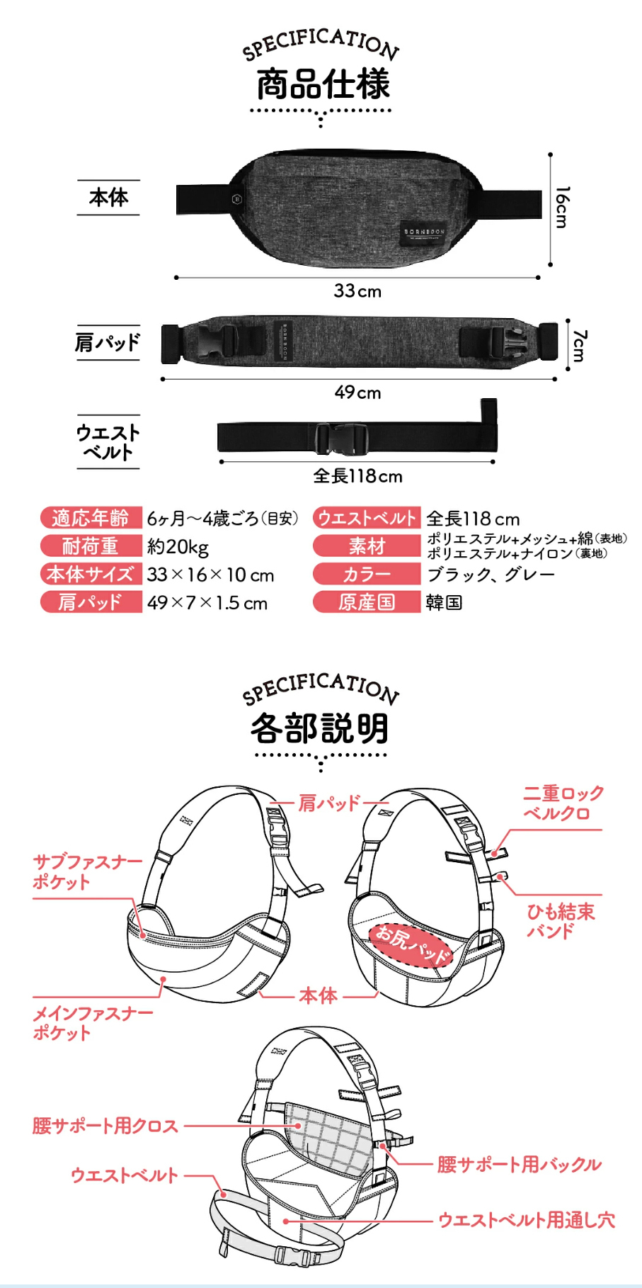 2WAYヒップシート　抱っこ×ショルダーバッグのLPデザイン（バッグ・鞄・スーツケース／ベージュ系／スタイリッシュ系）スマホ版