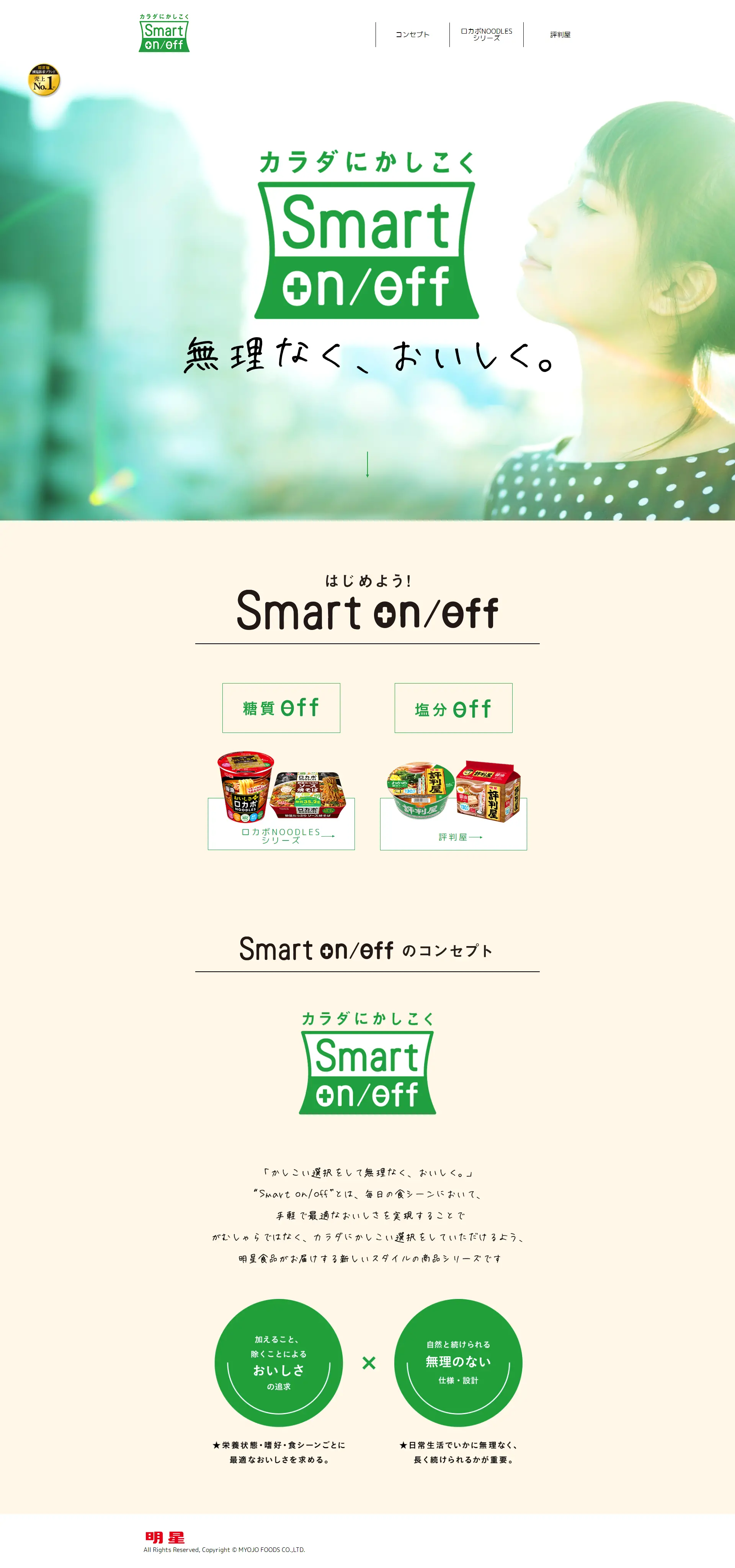 カラダにかしこくSmart on/offのLPデザイン（イベント・キャンペーン・体験／グリーン系／シンプル系）PC版