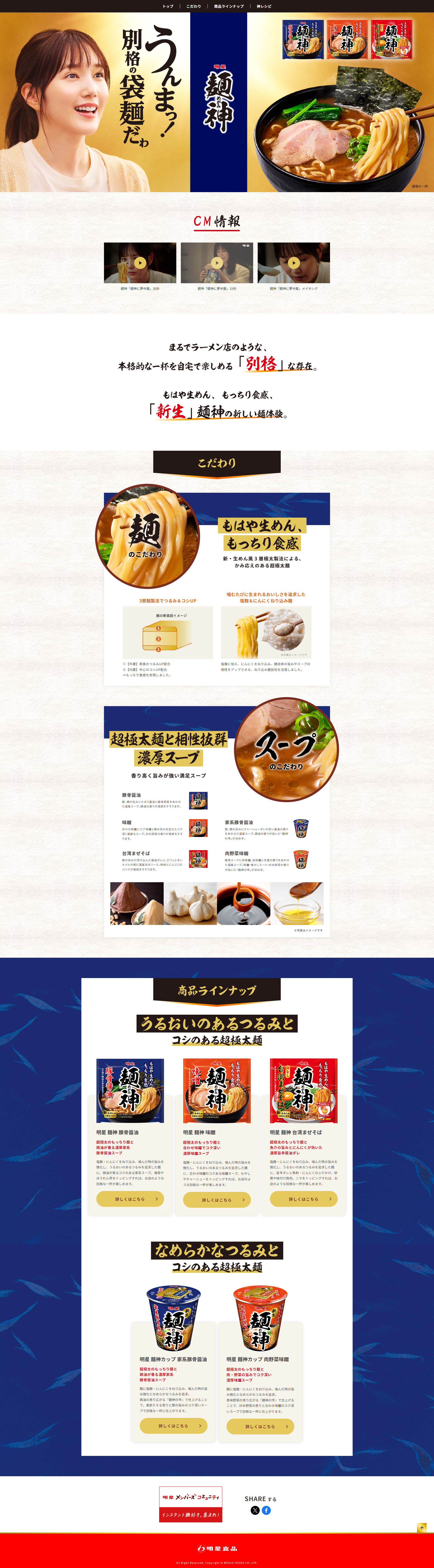 麺神のLPデザイン（レトルト・インスタント／ゴールド系／和風系）PC版