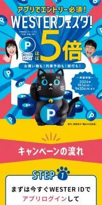 ポイントほぼ5倍 WESTERフェスタ！のLPデザイン（イベント・キャンペーン・体験／ブルー系／にぎやか系）スマホ版