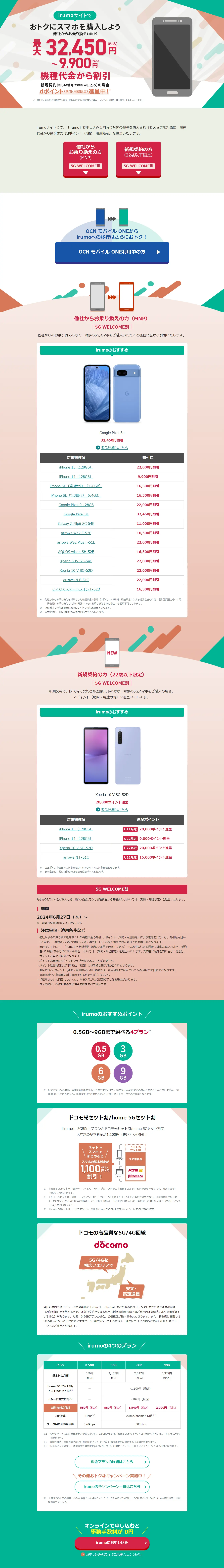 irumo 他社からお乗り換えのLPデザイン（通信・ネットワーク機器／レッド系／信頼・安心系）PC版