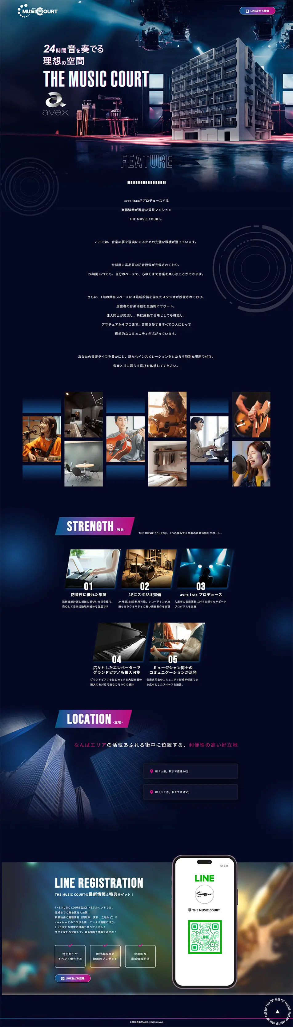 THEMUSICCOURT LP design (architecture / Shades of blue / Stylish type) PC version