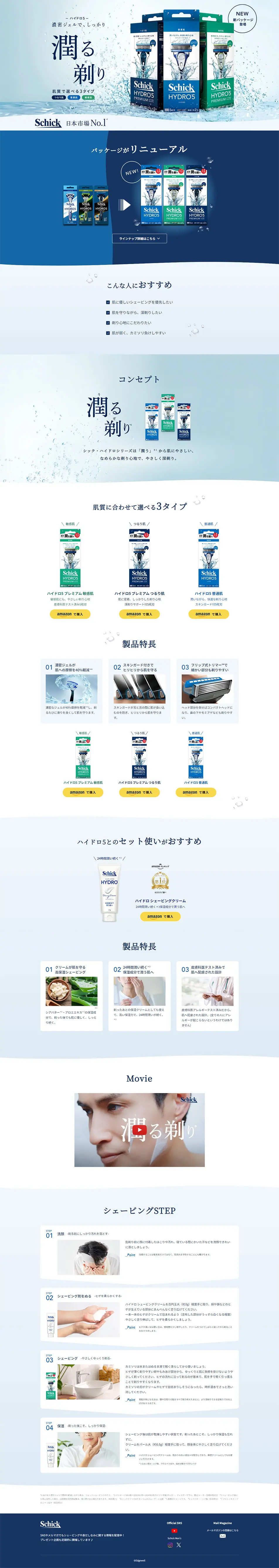 ハイドロ5 プレミアムのLPデザイン（応急手当・保護用品／ブルー系／清潔系）PC版
