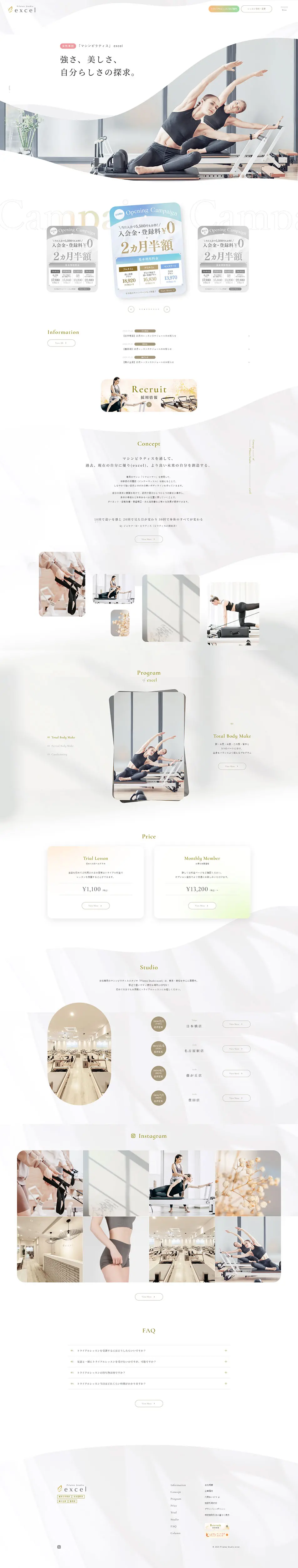PilatesStudioexcel LP design (Dieting and weight loss / Beige tones / Refined style) PC version
