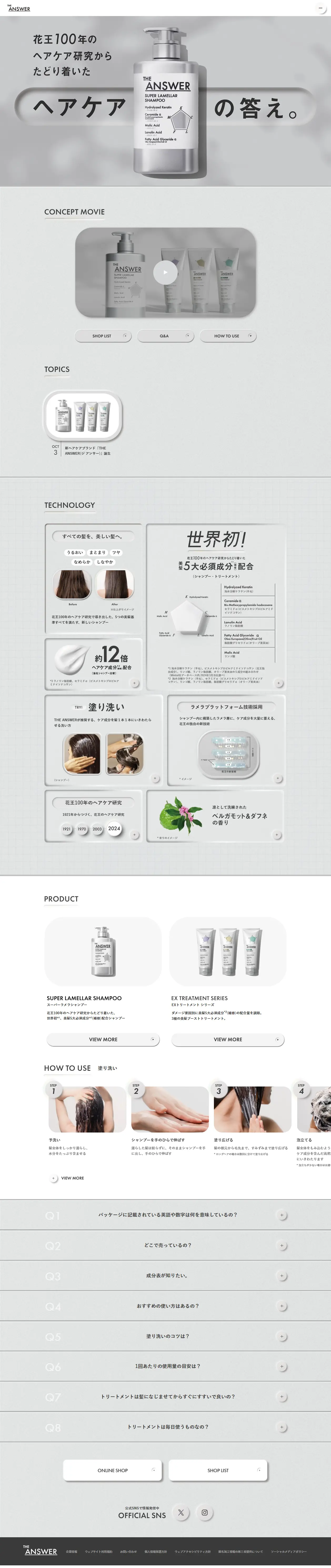 THEANSWER LP design (Skincare, Bodycare, Haircare / Shades of grey / Cool style) PC version