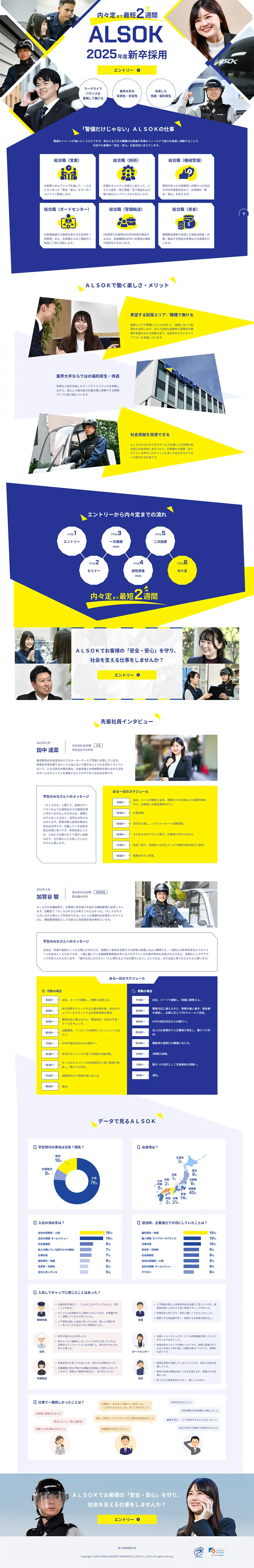 ALSOK 2025 New Graduate Recruitment LP design (Graduate recruitment / yellow / Simple) PC version