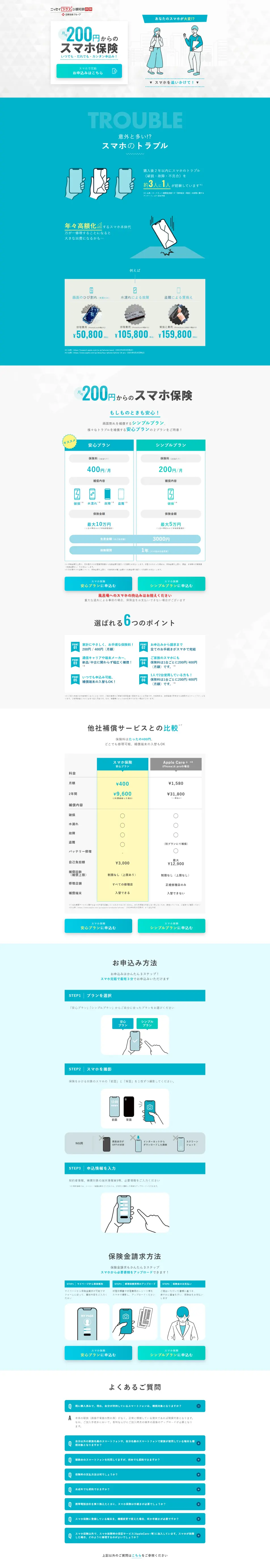 Smartphone Insurance LP design (Insurance, Finance, Credit / Shades of blue / Manga) PC version