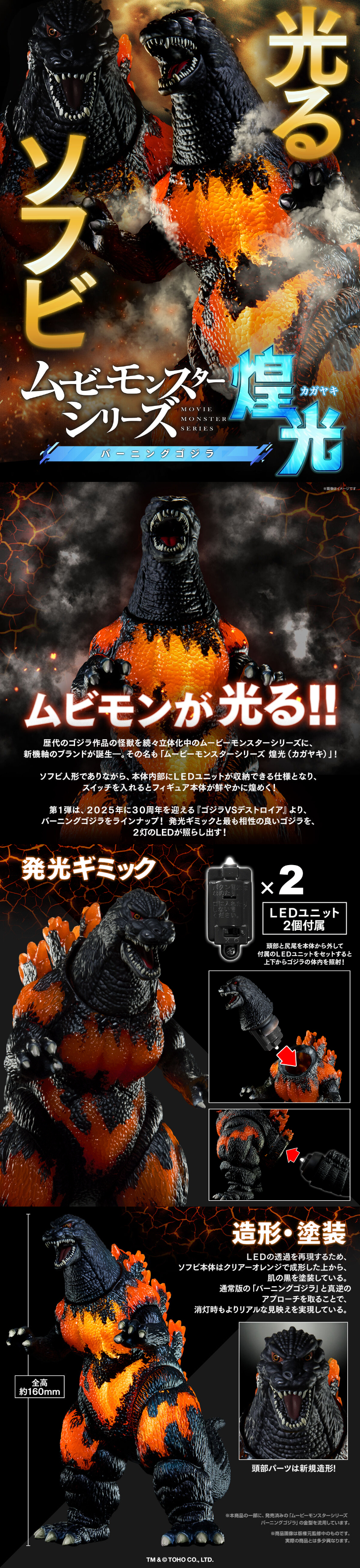 Movie Monster Series Koukou Burning Godzilla LP design (Toys, Hobbies & Figures / Black-colored / Cool style) Mobile version