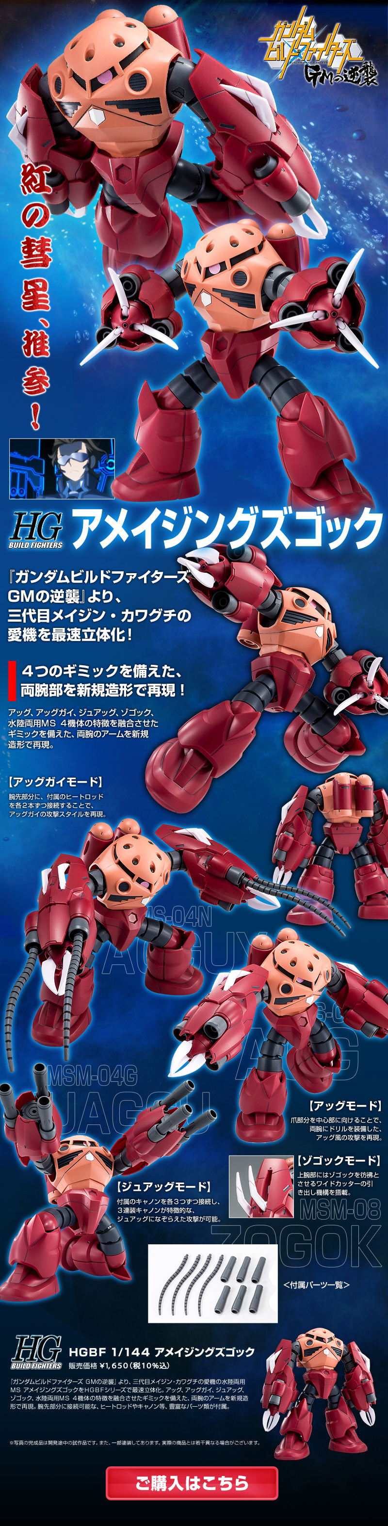 HGBF1/144 Amazing Z'Gok LP design (Toys, Hobbies & Figures / Shades of blue / Cool style) Mobile version