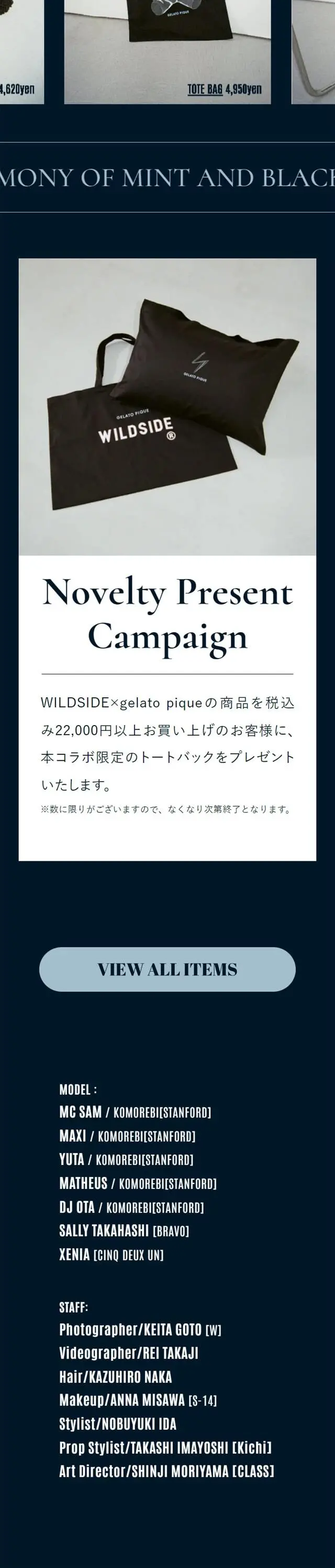 WILDSIDE YOHJI YAMAMOTOのLPデザイン（メンズファッション／ブルー系／かっこいい系）スマホ版