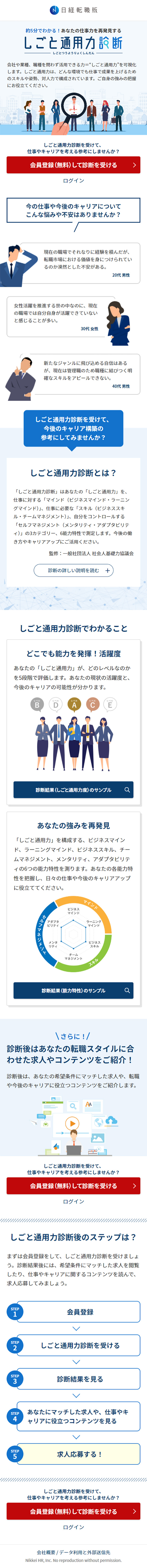 Shigoto Tsuyoryoku Assessment LP design (recruitment / White-based / Trust and Safety)