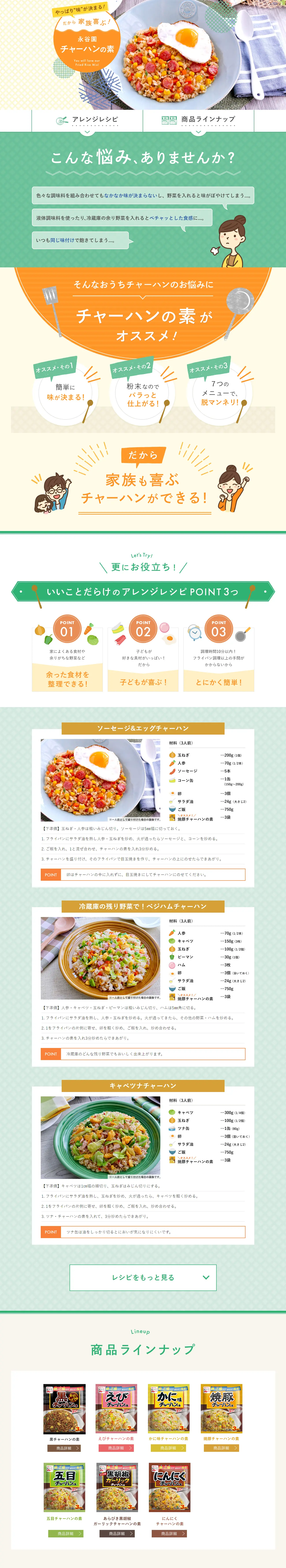 Fried Rice Mix LP design (Prepared foods, dishes, and cuisine / Orange tones / Lively type) PC version