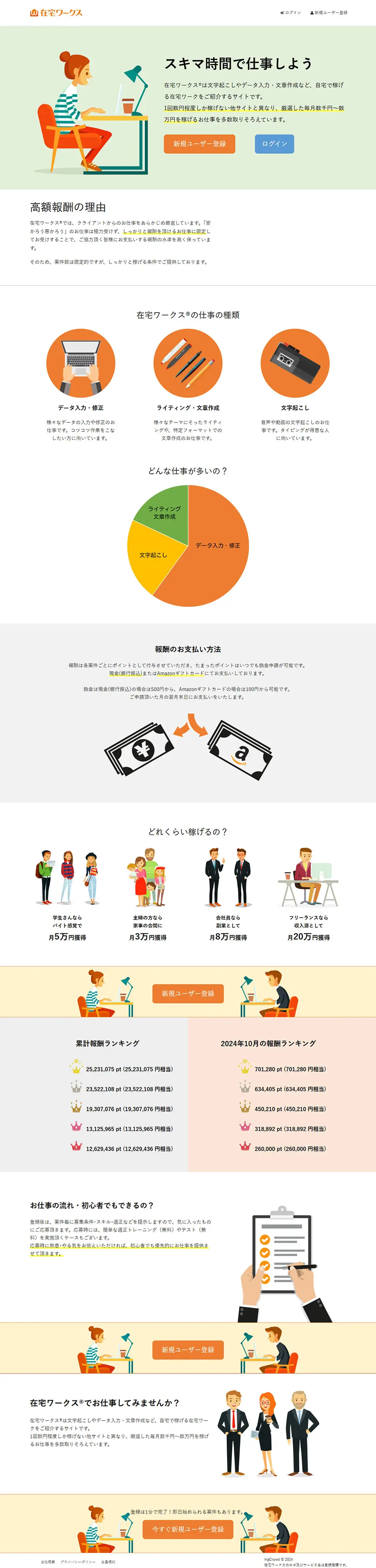 在宅ワークスのLPデザイン（デザイン・アプリ・システム／ホワイト系／にぎやか系）PC版