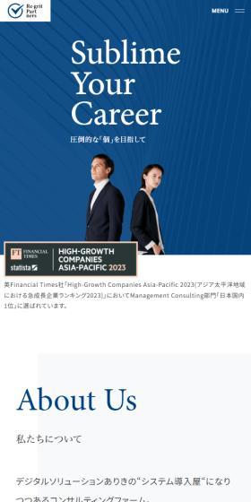 Re-gritPartners LP design (recruitment / Shades of blue / Trust and Safety) Mobile version