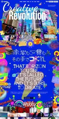 Creative RevolutionのLPデザイン（企業・会社・お店／ブルー系／にぎやか系）PC版